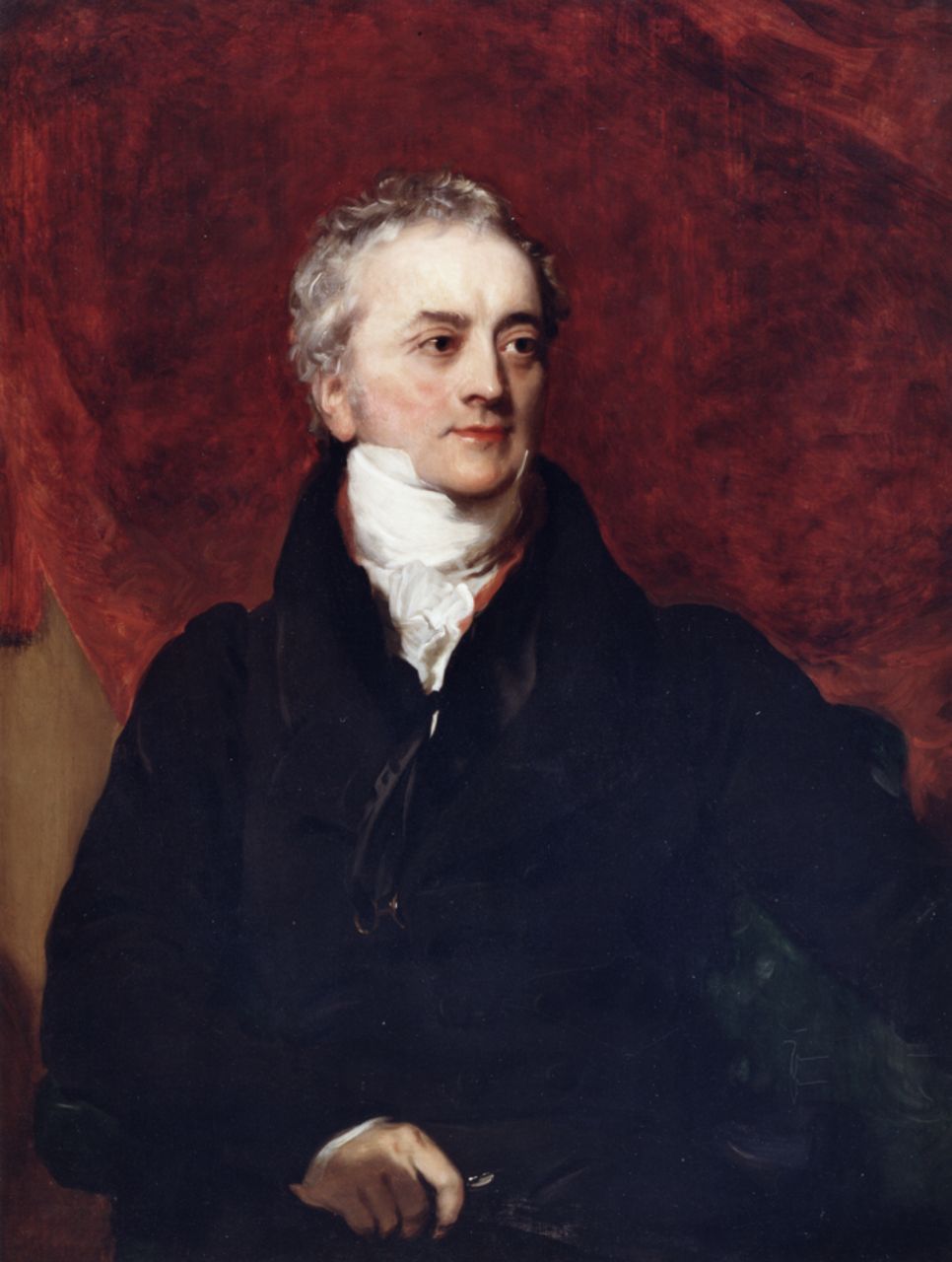 Retrato al óleo de Thomas Young, de medio cuerpo, con casaca oscura
